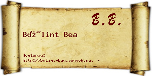 Bálint Bea névjegykártya