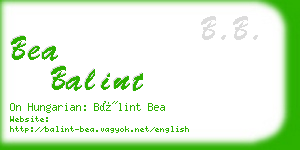 bea balint business card